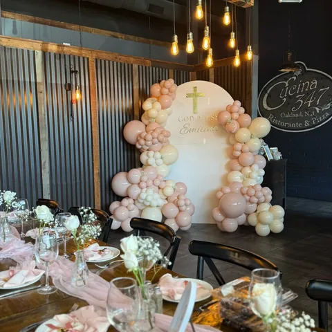 Blush and ivory balloon garland by Michelle